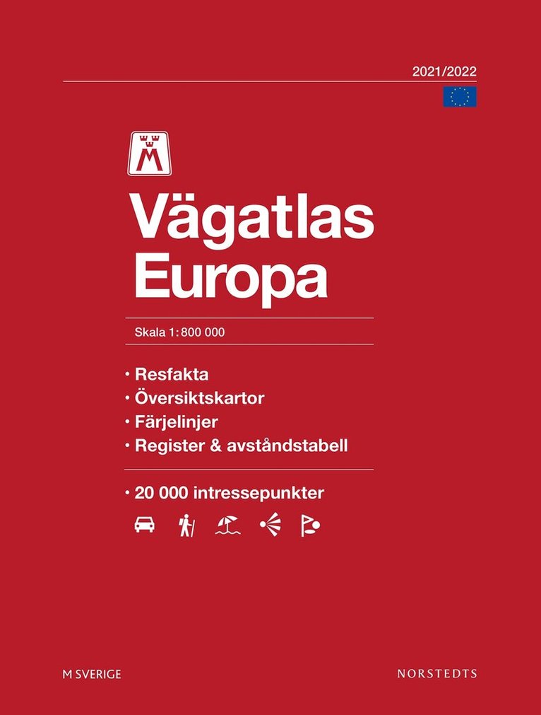 M Vägatlas Europa 2021-2022 : Skala 1:800 000, Häftad