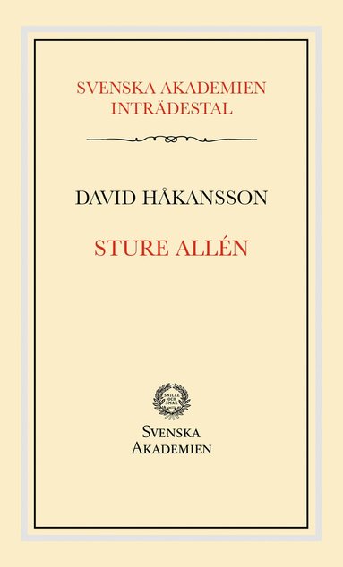 Svenska Akademiens inträdestal: Sture Allén