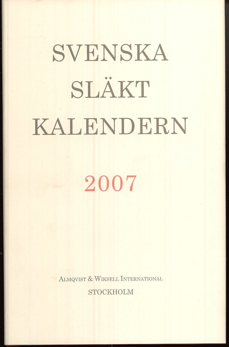 Svenska Släktkalendern 2007, Inbunden