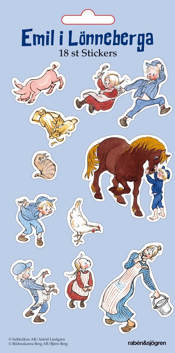 Astrid Lindgren - Emil i Lönneberga - Stickers : 18 stickers, Övrigt