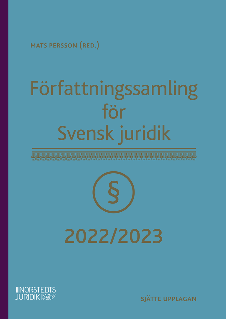 Mats Persson - Författningssamling för Svensk juridik : 2022/2023, Häftad