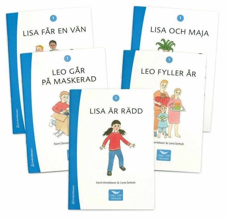 Karin Danielsson - Läsa Lätt Versaler 1, fem olika böcker, Häftad