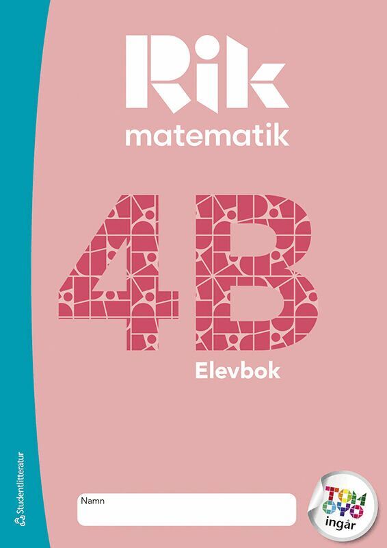 Andreas Ryve Lund, Manuel Tenser, Patrik Gustafsson, Hillevi Gavel, Fredrik Blomqvist, Daniel Brehmer - Rik matematik 4B Elevpaket - Tryckt bok + Digital elevlicens 12 mån, Hybridprodukt