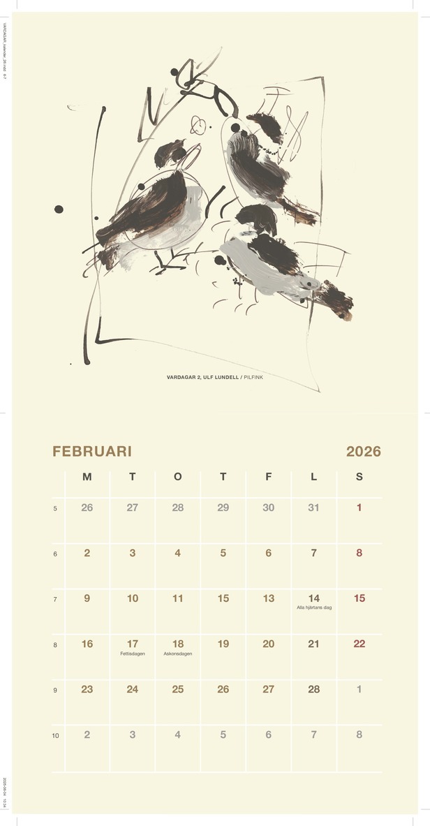 Ulf Lundell - Väggalender 2026 Ulf Lundell : Vardagar, Övrigt