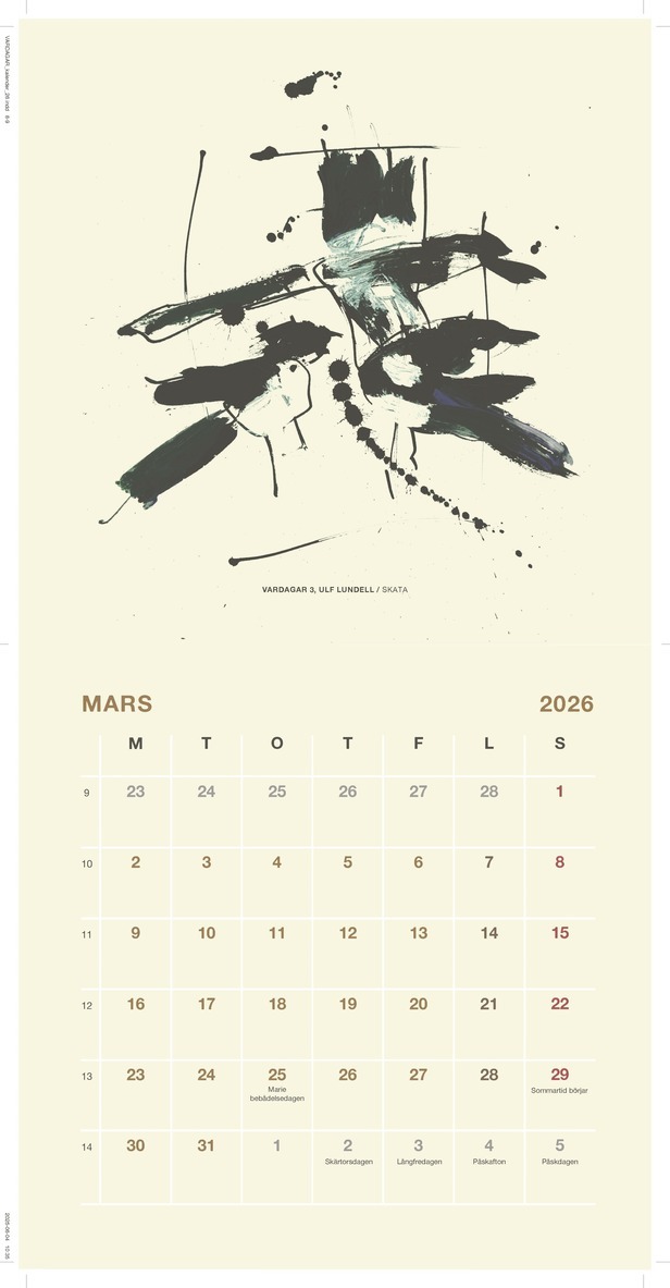 Ulf Lundell - Väggalender 2026 Ulf Lundell : Vardagar, Övrigt