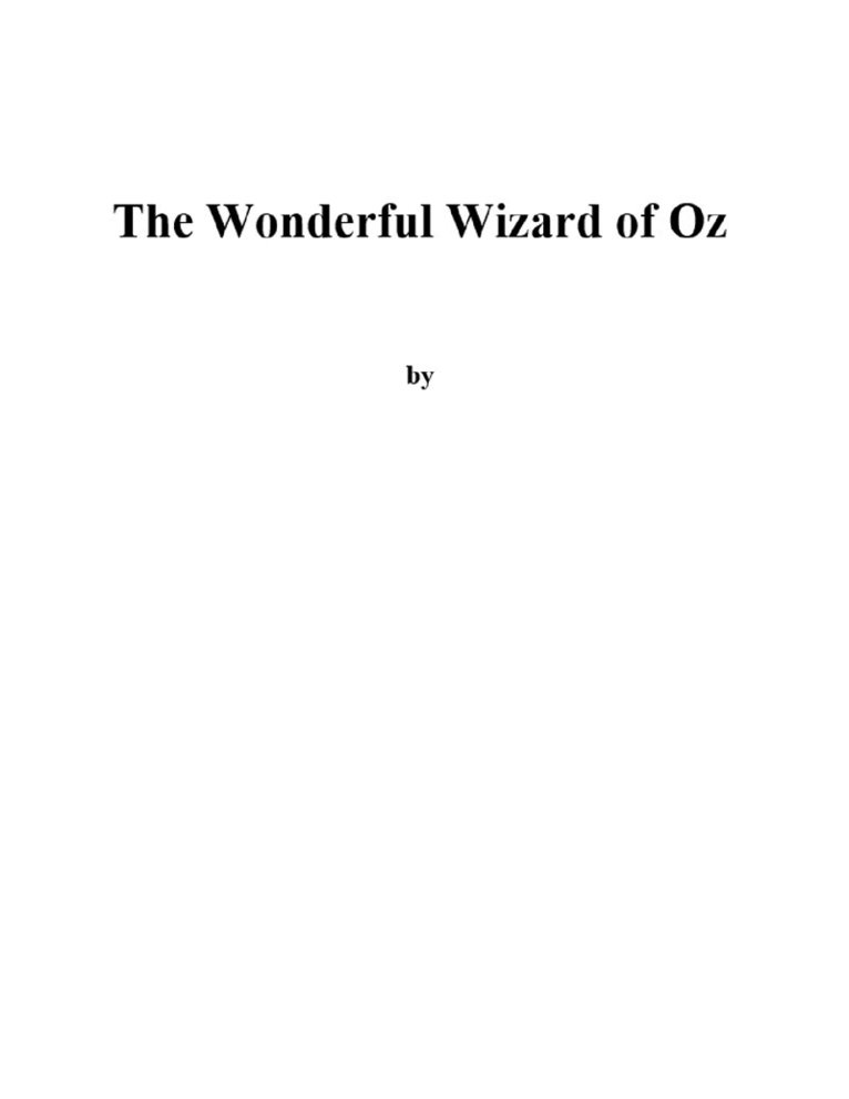 L. Frank Baum - The Wonderful Wizard of Oz, E-bok