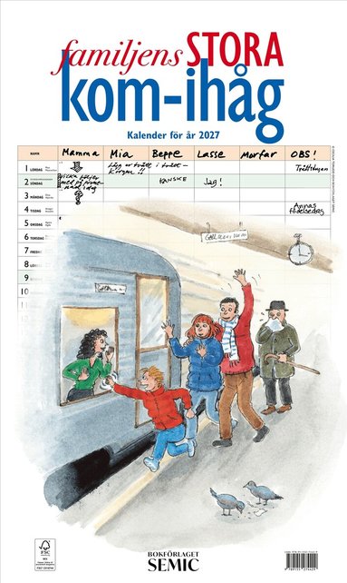 Väggkalender: Familjens STORA kom-ihåg kalender 2027, Övrigt. Tillgänglighet: Lägg till