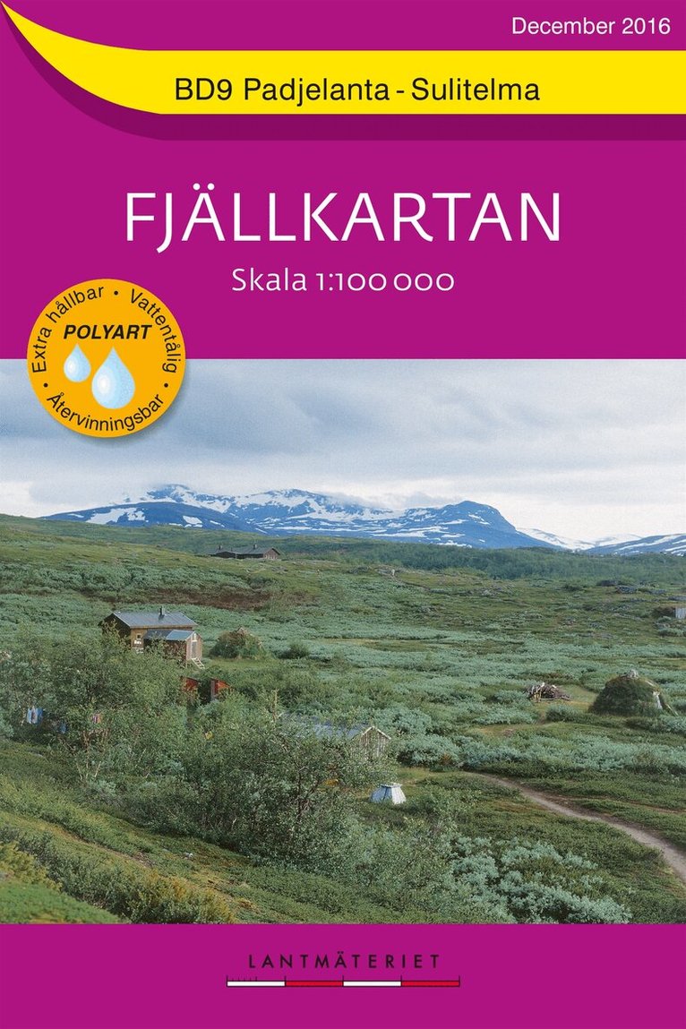 BD9 Padjelanta-Sulitelma Fjällkartan : Skala 1:100000, Övrigt
