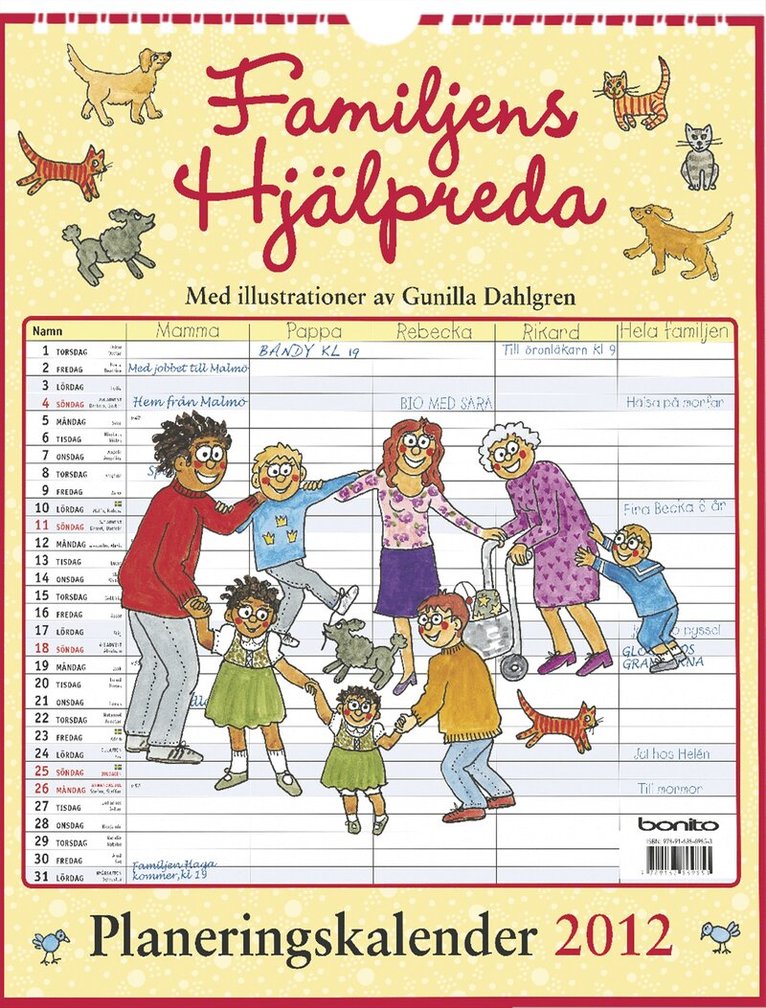 Familjens hjälpreda - Planeringskalender 2012, Häftad