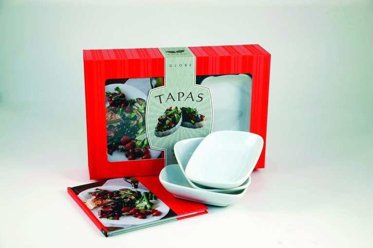 Tapas - startpaket med receptbok, 3 skålar, Inbunden
