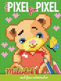e-Bok Måla pixel för pixel  målarbok med fina rutmönster (teddybjörn)