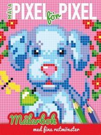 e-Bok Måla pixel för pixel  målarbok med fina rutmönster (hund)