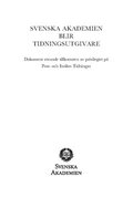 Svenska Akademien blir tidningsutgivare : dokument rörande tillkomsten av privilegiet på Post- och Inrikes Tidningar