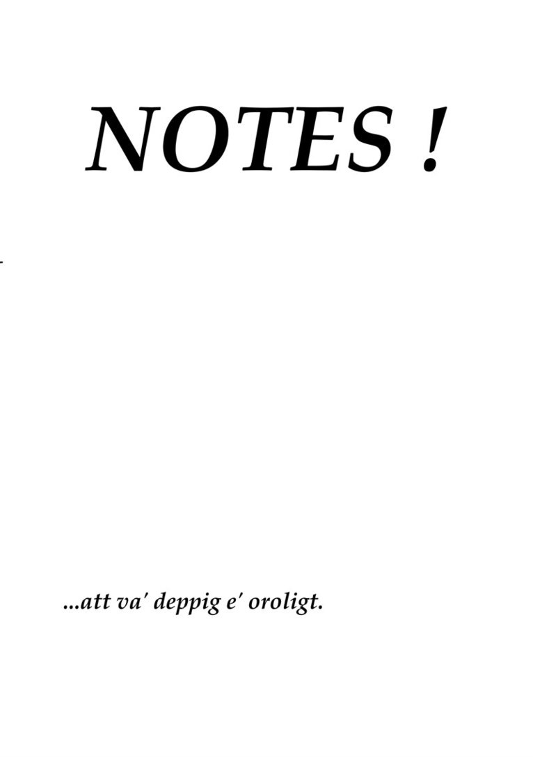 Mikael Nehrer, Sweid Holding AB, - NOTES !: ... att va' deppig e' oroligt, E-bok