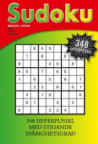 Sudoku - Medel-svår : 348 sifferpussel med stigande svårighetsgrad