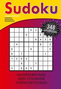 Sudoku: svår-expert 348 sifferpussel med stigande svårighetsgra
