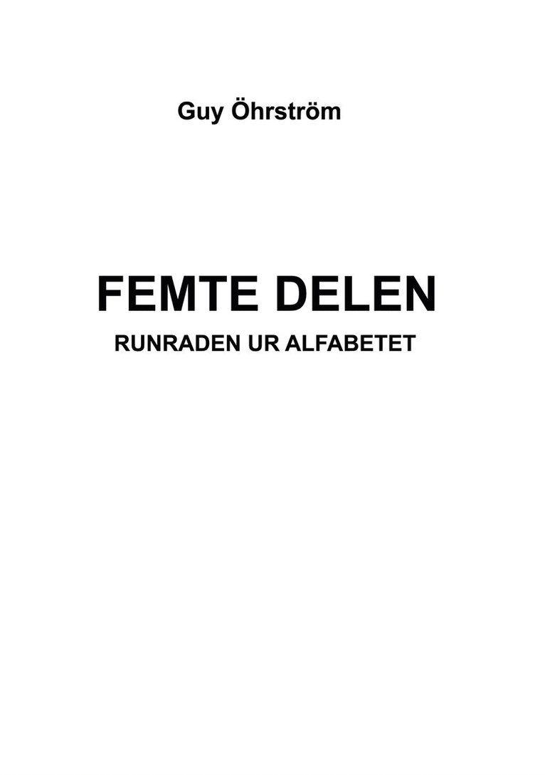 Guy Öhrström - Femte delen -Runraden ur alfabetet, E-bok