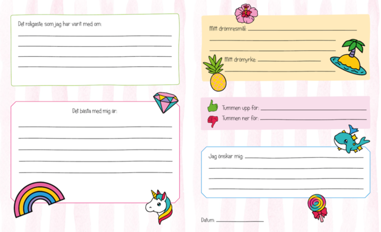 Mina kompisar : En fylla-i-bok för mig och mina vänner, Övrigt