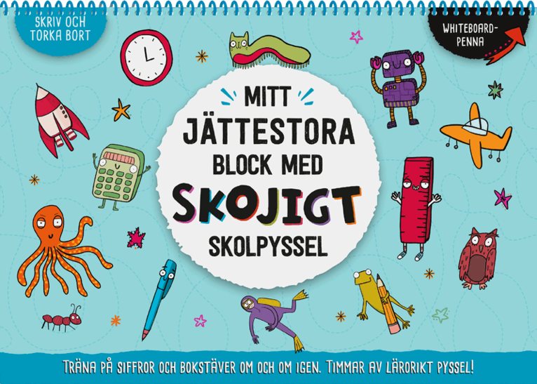 Mitt jättestora block med skojigt skolpyssel, Häftad