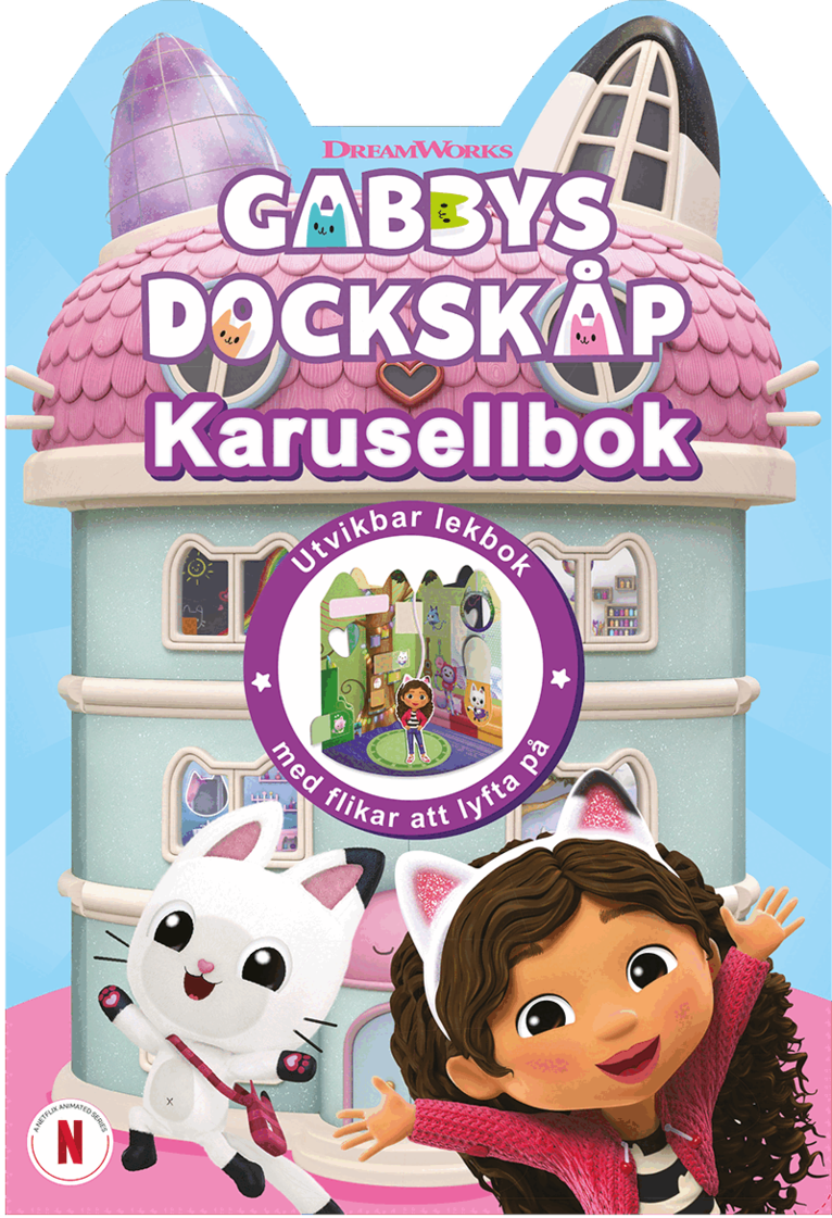 Gabbys dockskåp. Karusellbok, Kartonnage. Tillgänglighet: Kommande