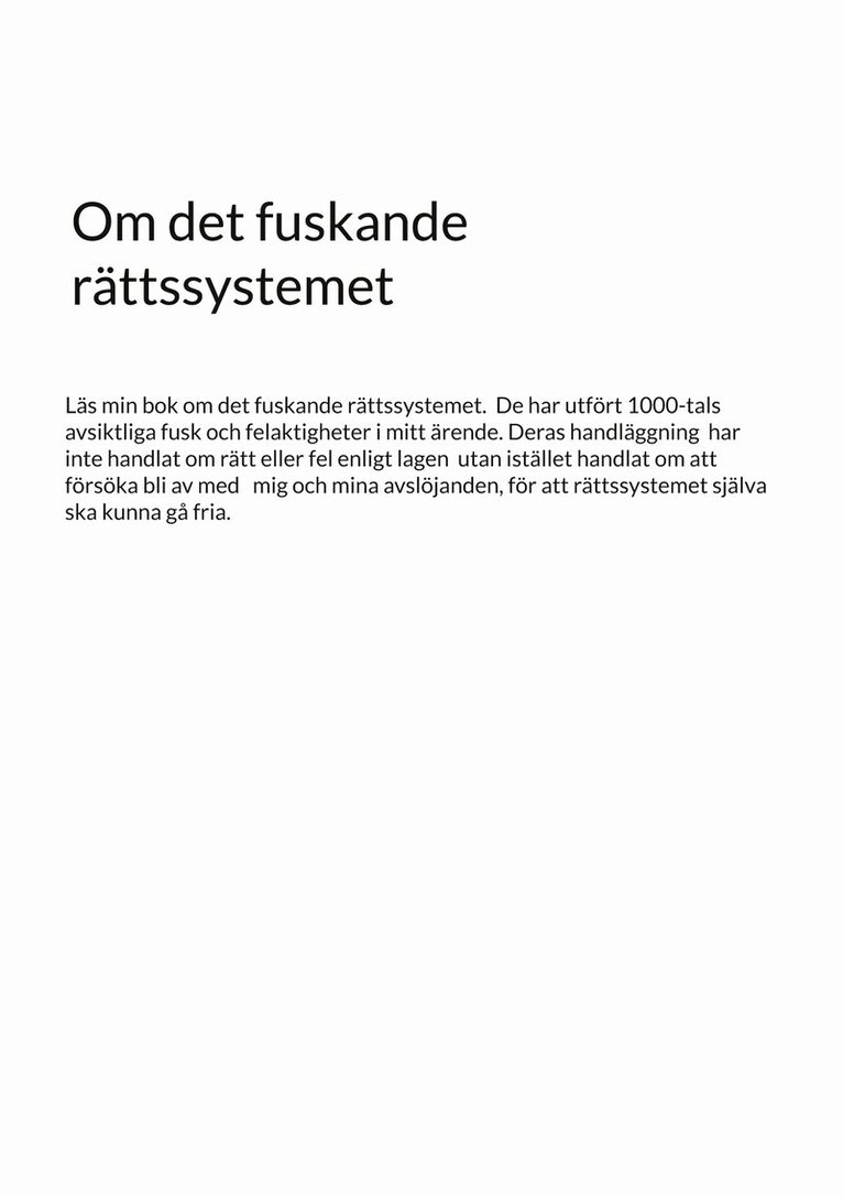 S Eriksson - Om det fuskande rättssystemet, E-bok. Tillgänglighet: Lägg i varukorg