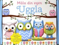 e-Bok Måla din egen Uggla  innehåller 1 häfte 6 färger 1 pensel 4 ugglemodeller