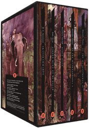 Daniel Defoe, Alexandre d. ä. Dumas, Rosemary Sutcliff, Robert Louis Stevenson, Jules Verne - Äventyrsklassiker (box). Robinson Crusoe ; Skattkammarön ; Robin Hood ; Jorden runt på 80 dagar ; De tre musketörerna, Kartonnage
