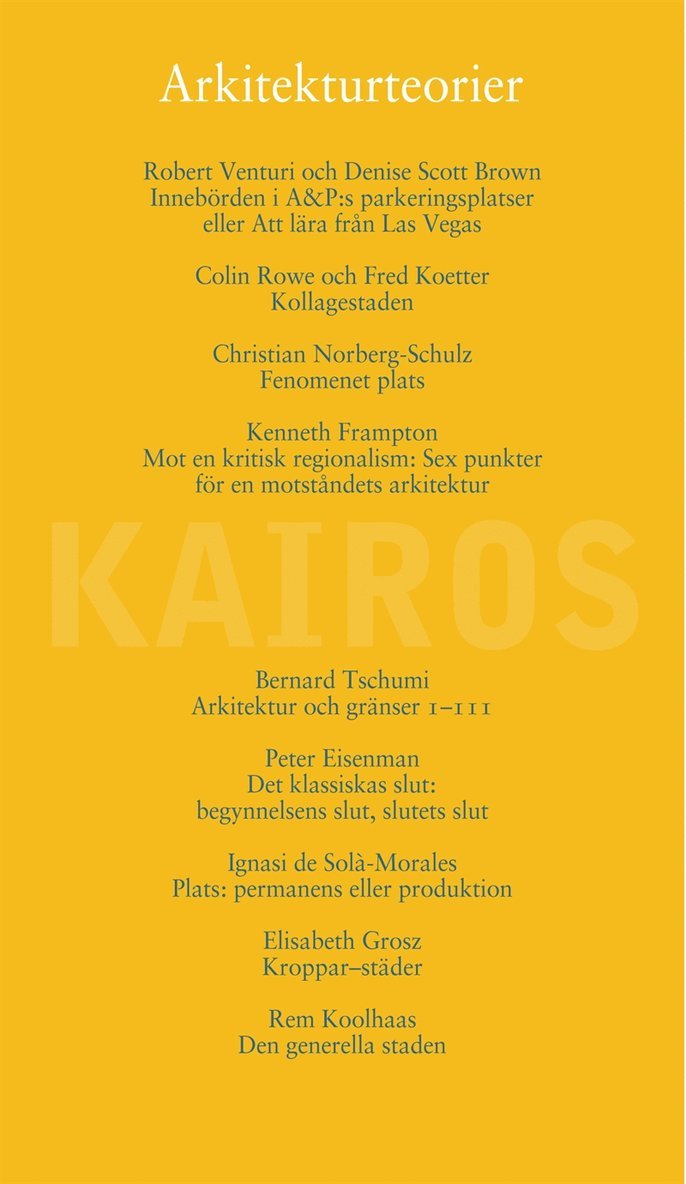Sven-Olov Wallenstein - Arkitekturteorier, E-bok