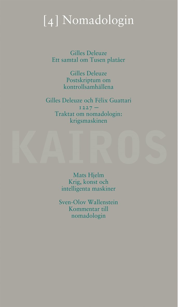 Sven-Olov Wallenstein - Nomadologin, E-bok