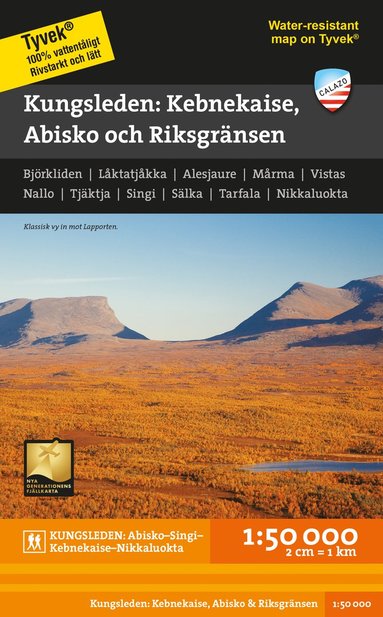 Kungsleden: Kebnekaise Abisko och Riksgränsen 1:50.000