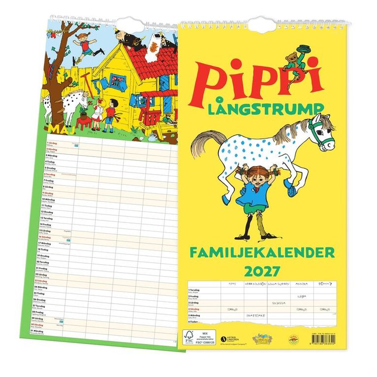 Familjekalender 2027 - Pippi Långstrump, Övrigt