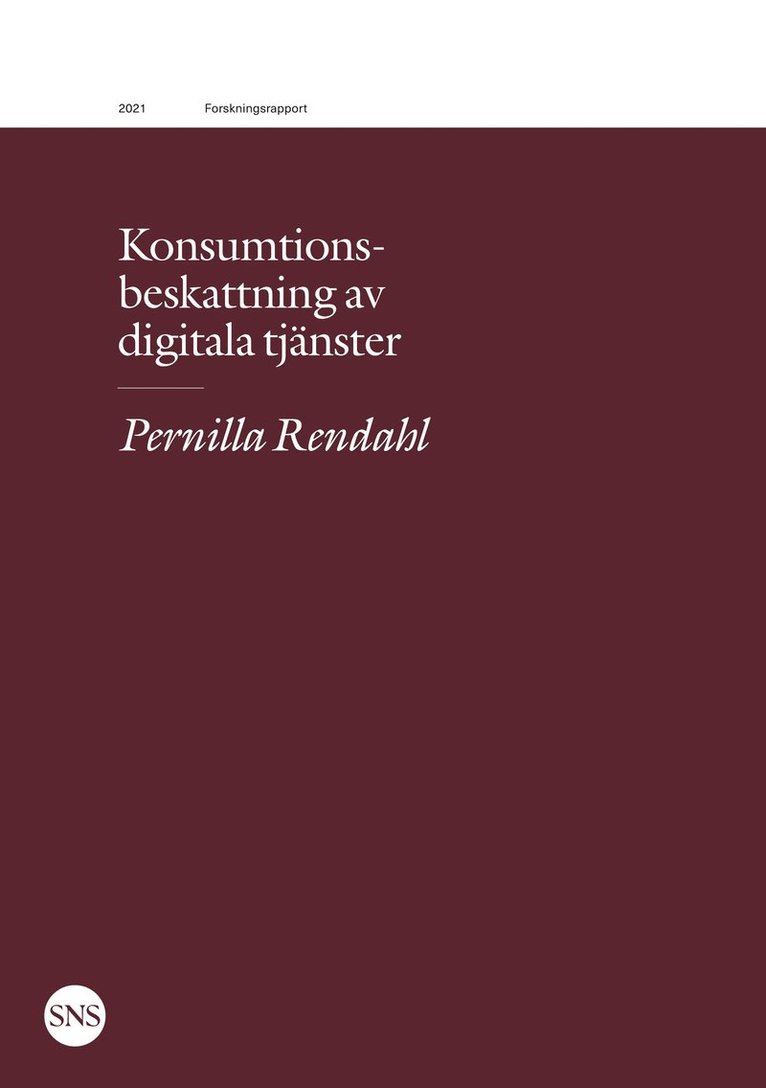 Pernilla Rendahl - Konsumtionsbeskattning av digitala tjänster, E-bok