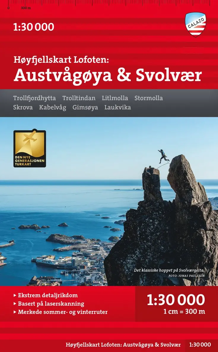 Høyfjellskart Lofoten: Austvågøya - Svolvær 1:30.000. Tillgänglighet: Lägg i varukorg