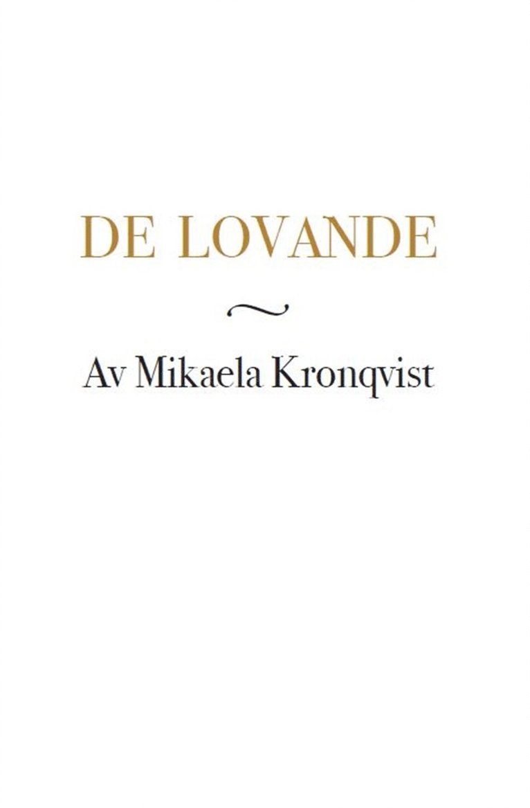 Mikaela Kronqvist - De lovande, E-bok