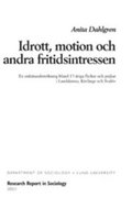 Idrott, motion och andra fritidsintressen, En enk�tunders�kning bland 17-�riga flickor och pojkar i Landskrona, K�vlinge och Sval�v