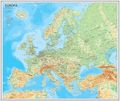 Europa väggkarta Kartförlaget 1:5,5 mili i papptub