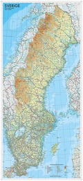 Sverige väggkarta Kartförlaget 1:1,3 milj, miljö i papptub