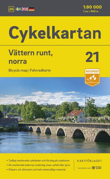 Cykelkartan Blad 21 Vättern runt norra delen 2023-2025