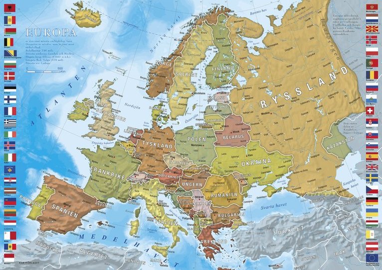 Pussel 500 bitar Europa, Övrigt
