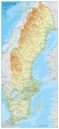 Sverige v�ggkarta Kartf�rlaget i papptub : 46 x 100cm