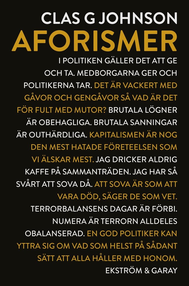 Clas Johnson - Aforismer, Inbunden