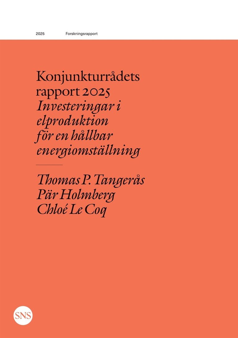 Pär Holmberg, Thomas P. Tangerås, Chloé Le Coq - Konjunkturrådets rapport 2025: Investeringar i elproduktion för en hållbar energiomställning, E-bok