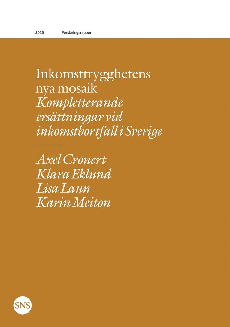 Lisa Laun, Klara Eklund, Axel Cronert, Karin Meiton - Inkomsttrygghetens nya mosaik: Kompletterande försäkringar vid inkomstbortfall i Sverige, E-bok