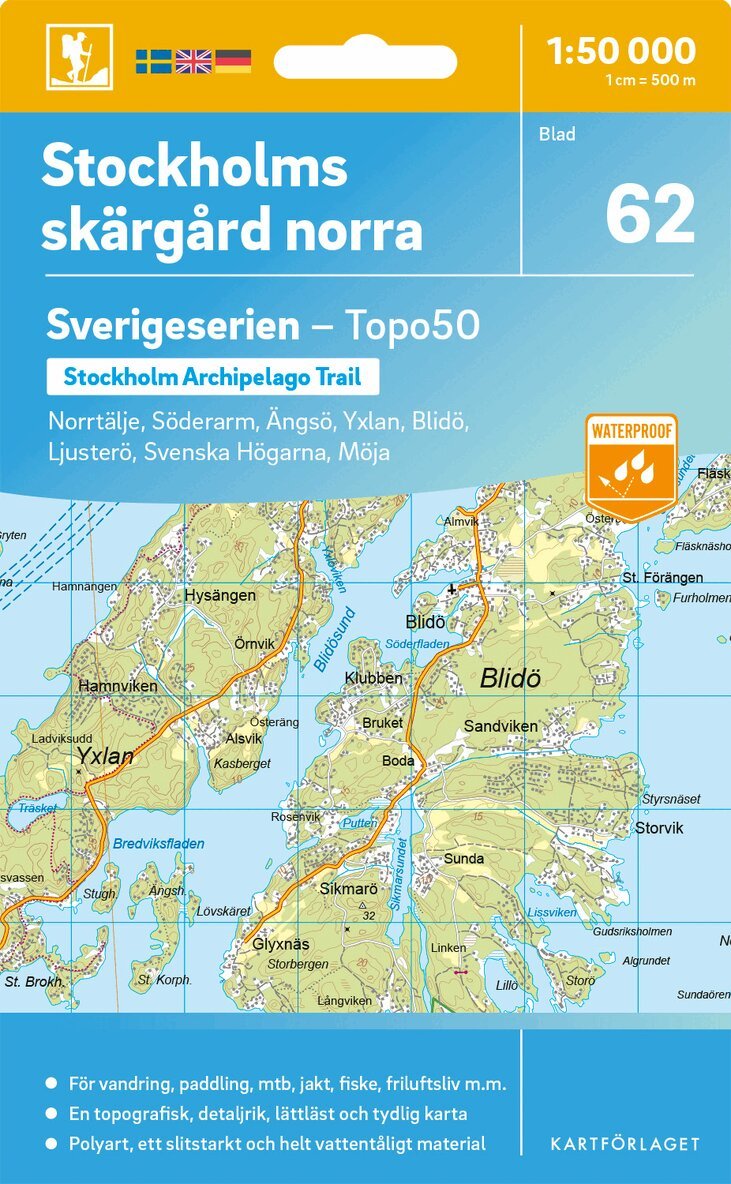 62 Stockholms Skärgård norra Sverigeserien Topo50, Övrigt