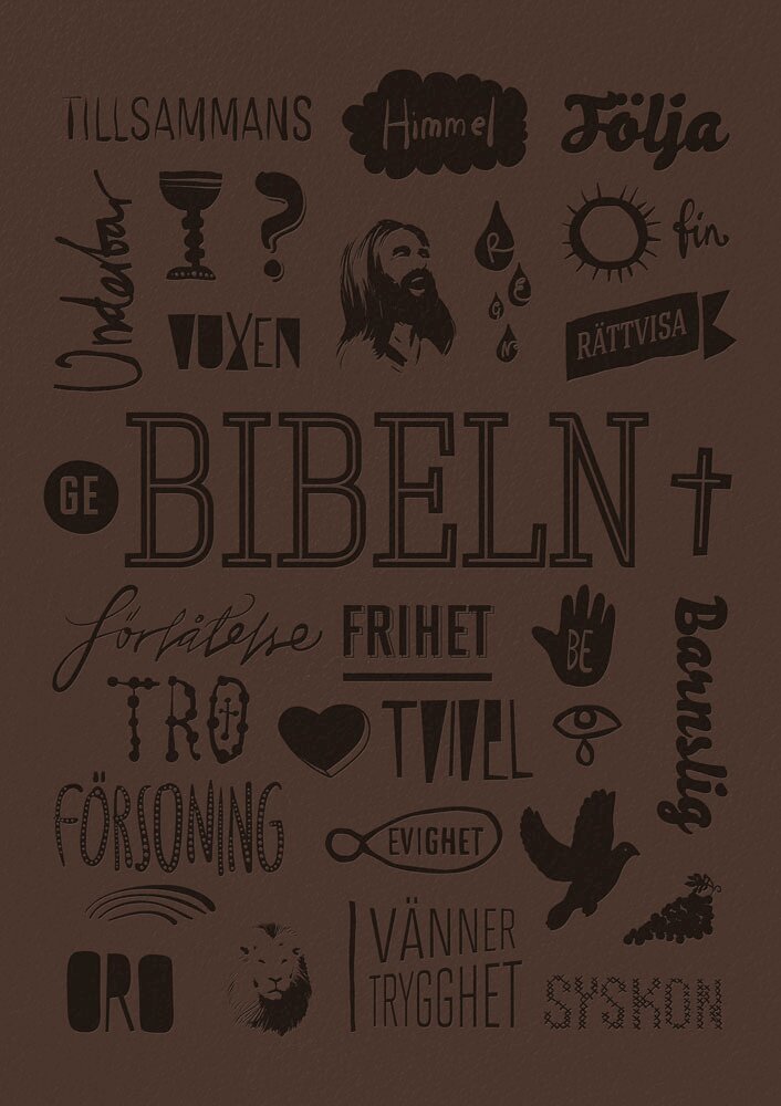 Svenska Folkbibeln 2015 (slimline, mörkbrun Konfirmandbibeln), Inbunden