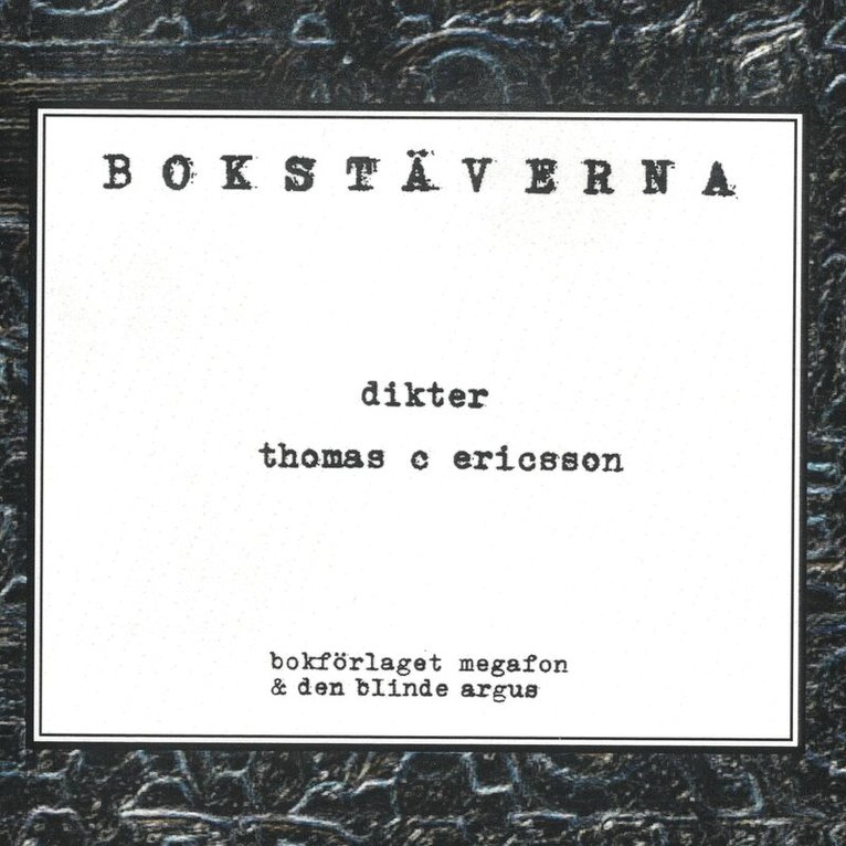 Thomas C Ericsson - Bokstäverna, Ljudbok