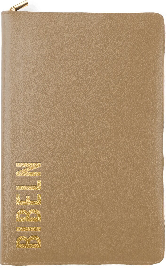 Bibel 2026 Slimline - Bonded leather Brun med dragkedja, Inbunden