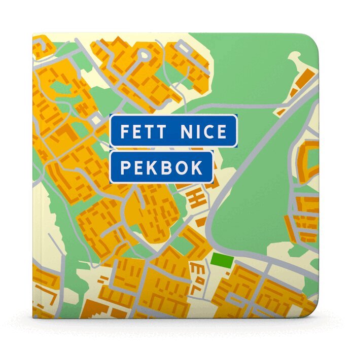 Fett Nice Pekbok, Kartonnage