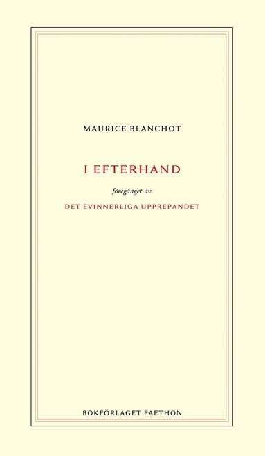 Maurice Blanchot I efterhand