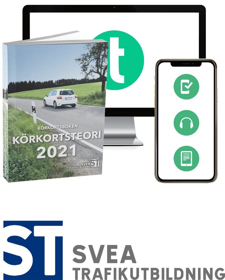 Körkortsboken Körkortsteori 2021 (bok + digitalt teoripaket med körkortsfrågor, övningar, ljudbok & ebok), Häftad